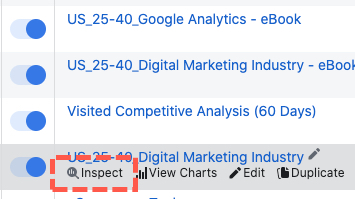 Facebook Ad Inspect for audience overlap